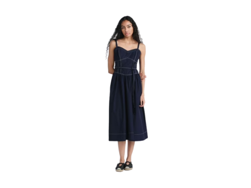 Women's Sweetheart Belted Cotton Dress