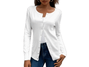 Lightweight Soft Knit Crewneck Cardigan Sweater S-2XL
